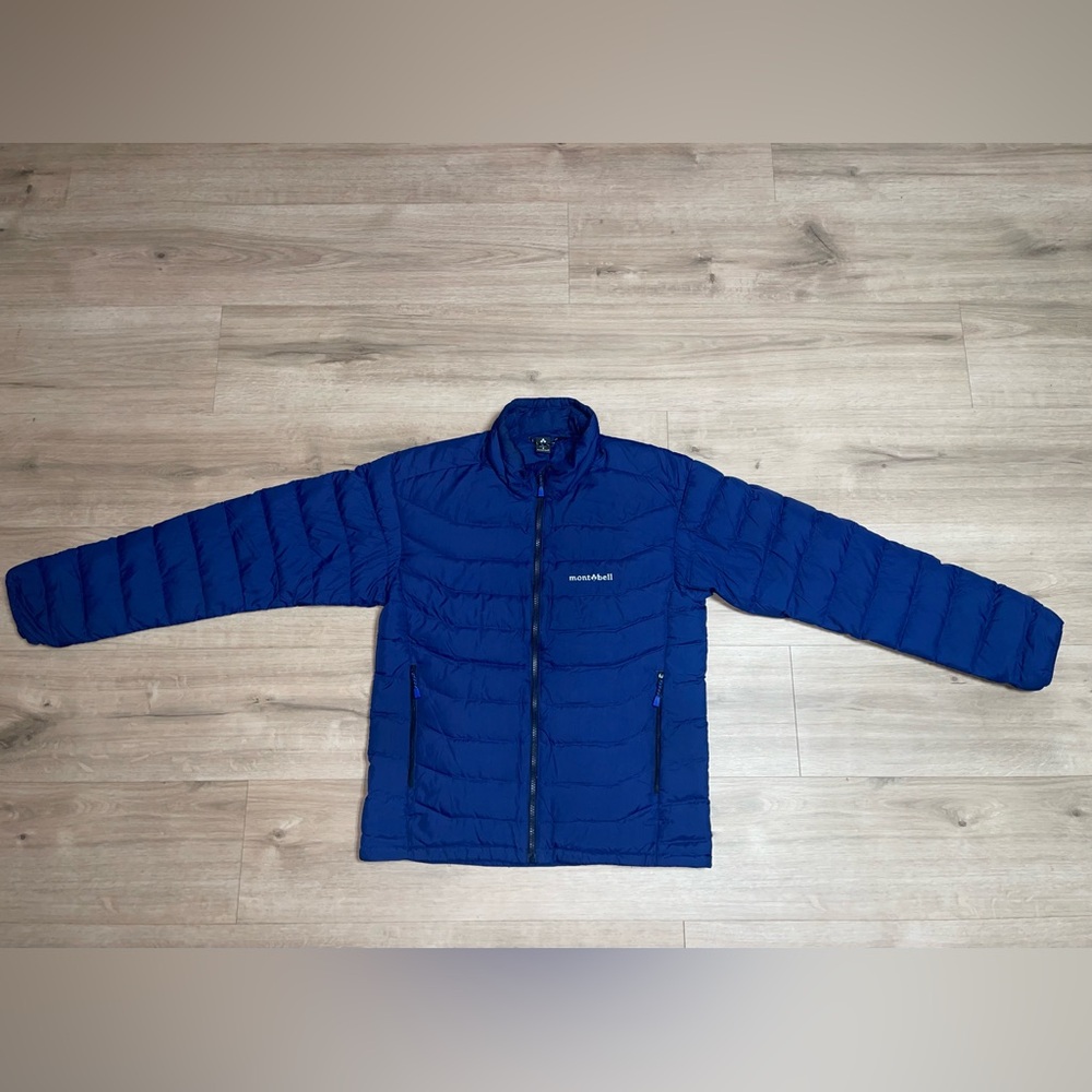 Men's Blue Mont.bell Highland Warm Goose Down Jacket Size Small
